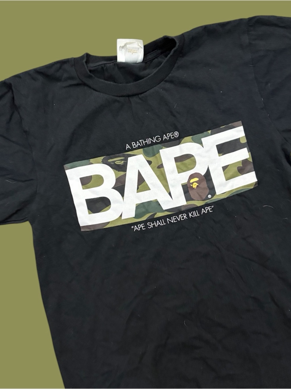BAPE made in Japan Limited Edition Camo Bape Logo Tee